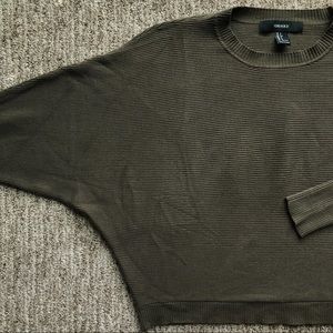 Ribbed dolman sleeve sweater